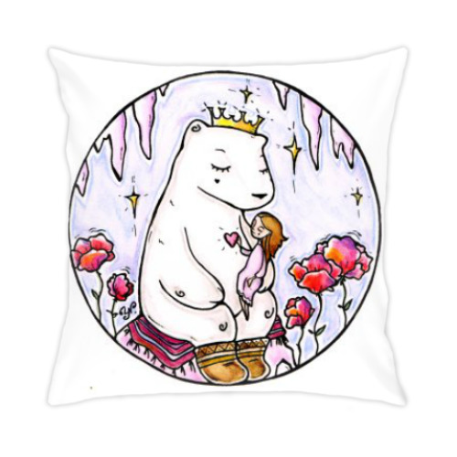 Подушка Полярный медведь и девочка