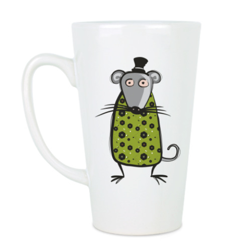 Чашка Латте с принтом 'Мышь'