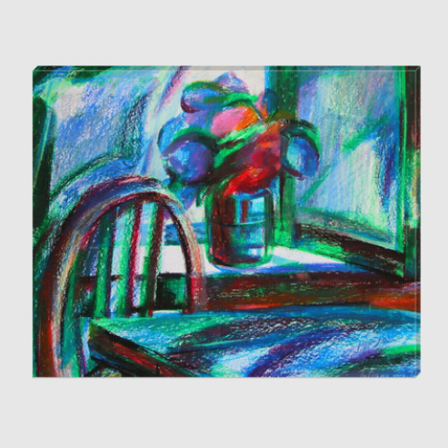 Холст с принтом ЦВЕТОК НА ОКНЕ