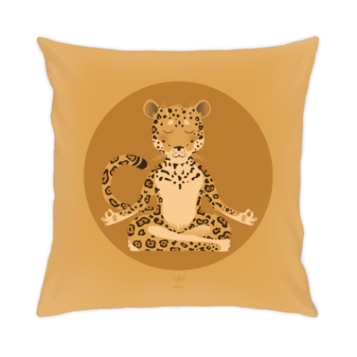 Подушка с принтом Animal Zen: J is for Jaguar