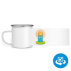 Кружка металлическая белая (круговая запечатка)