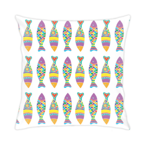 Подушка Рыбы и сердца