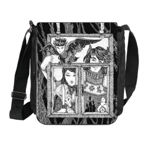 Сумка на плечо (мини-планшет) с принтом Красавица и Чудовище. Слишком Долгая Зима.