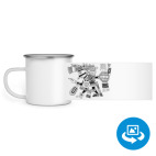 Кружка металлическая белая (круговая запечатка)