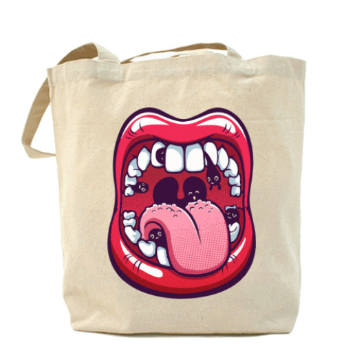 Сумка шоппер с принтом Большой рот