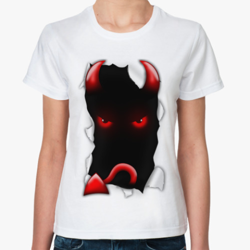 Классическая футболка с принтом 'Чёрт'