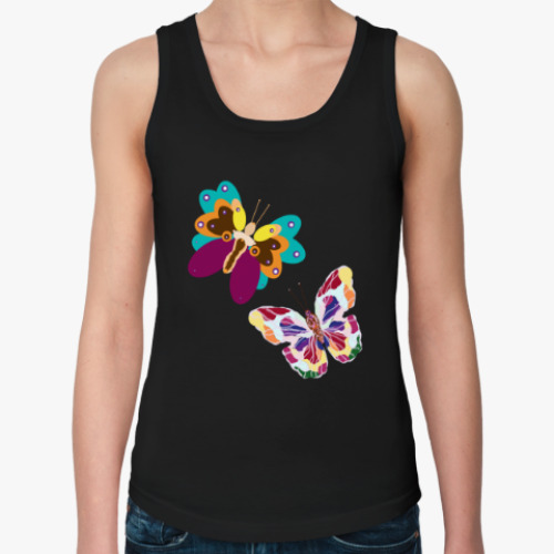 Женская майка с принтом Бабочки