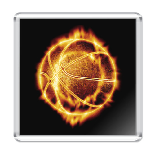 Магнит с принтом Баскетбольный мяч