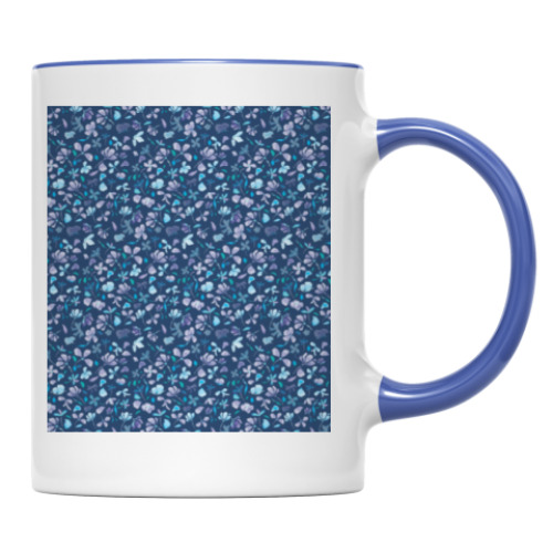 Кружка с принтом Зимние цветы