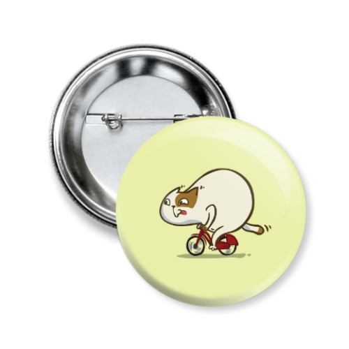 Значок 50мм с принтом Велокот — Пятничный Котик №46