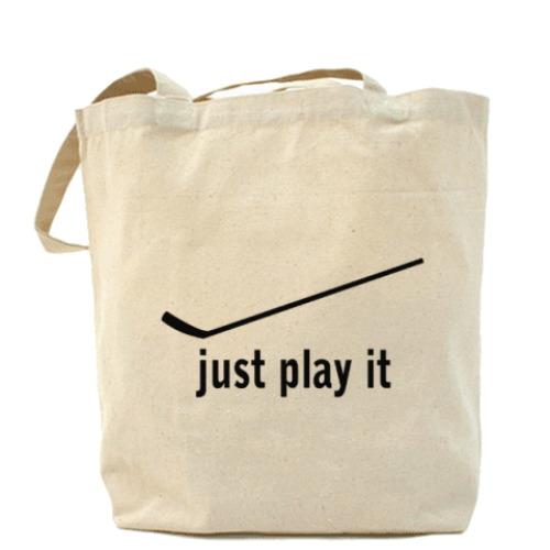 Сумка шоппер с принтом Хоккейная клюшка