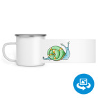 Кружка металлическая белая (круговая запечатка)