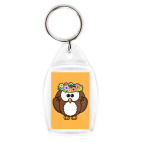 Брелок 4.2 x 2.9 см Сова с цветами