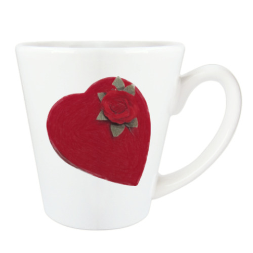Чашка Латте с принтом Heart&Rose