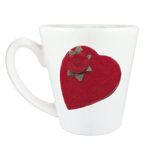 Чашка Латте с принтом Heart&Rose