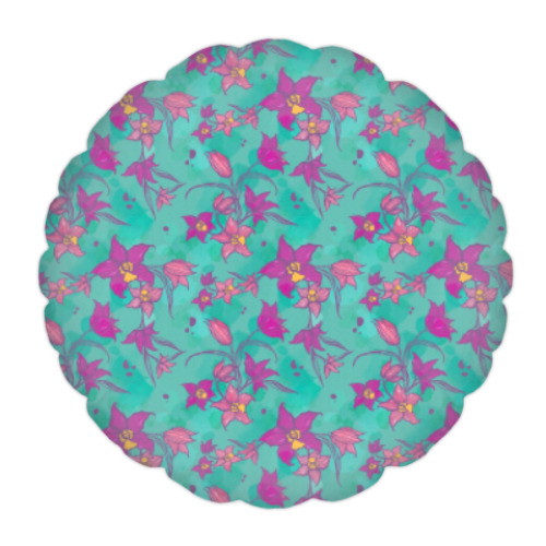 Подушка с принтом Цветение