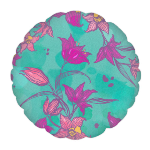 Подушка с принтом Цветение