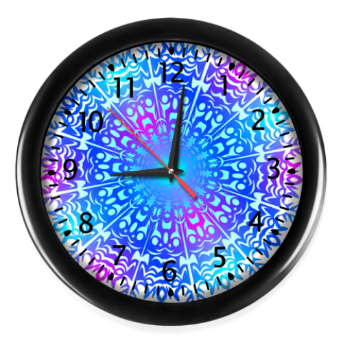 Настенные часы с принтом Зимние снежинки