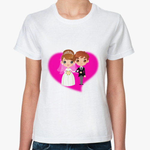 Классическая футболка с принтом Пара