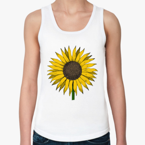Женская майка с принтом Подсолнух