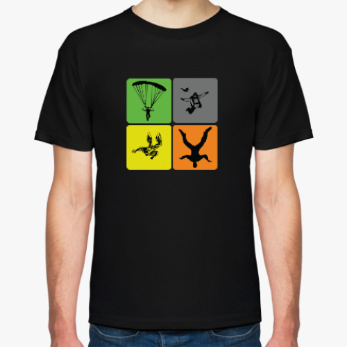 Футболка с принтом Прыжки с парашютом скайдайвинг