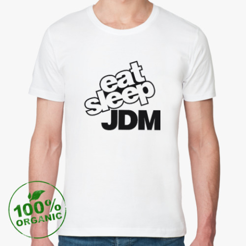 Футболка из органик-хлопка с принтом  'Eat Sleep JDM'