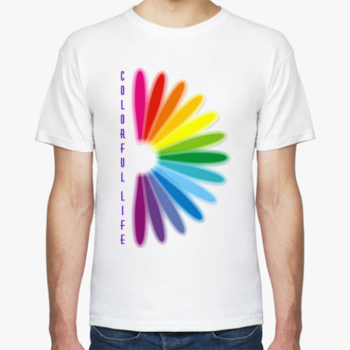 Футболка с принтом Красочная жизнь