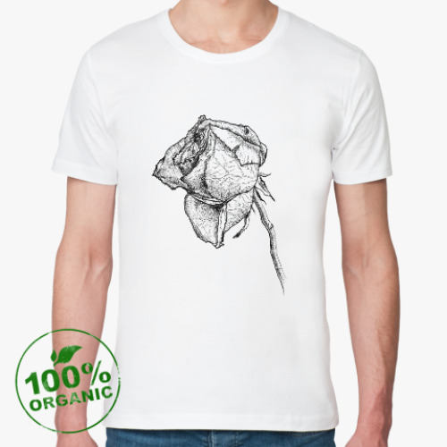 Футболка из органик-хлопка с принтом Dying rose
