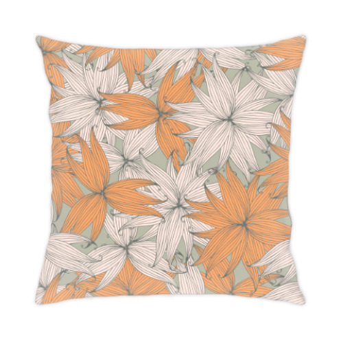 Подушка с принтом Цветы