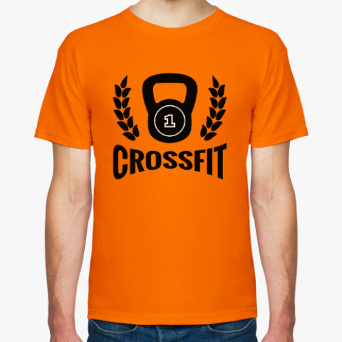 Футболка с принтом Кроссфит логотип с гирей