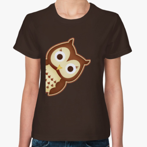 Женская футболка с принтом Сова