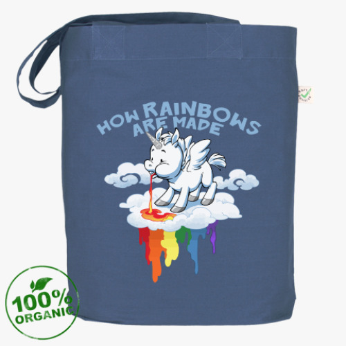 Сумка шоппер с принтом Как делается радуга