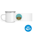 Кружка металлическая белая (круговая запечатка)