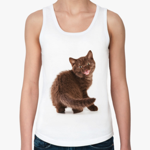 Женская майка с принтом Милые котики, коты и котята