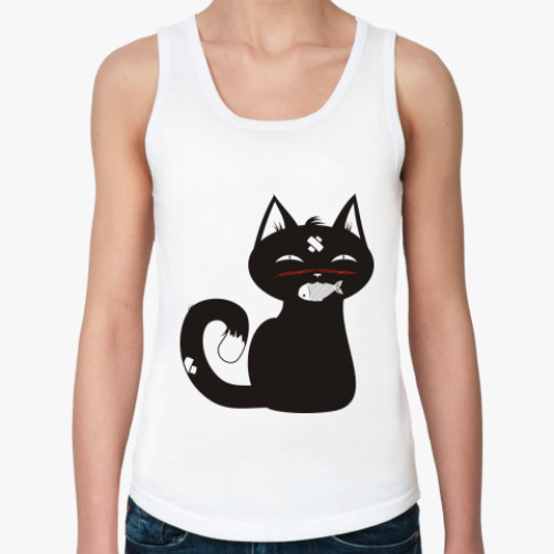 Женская майка с принтом котик