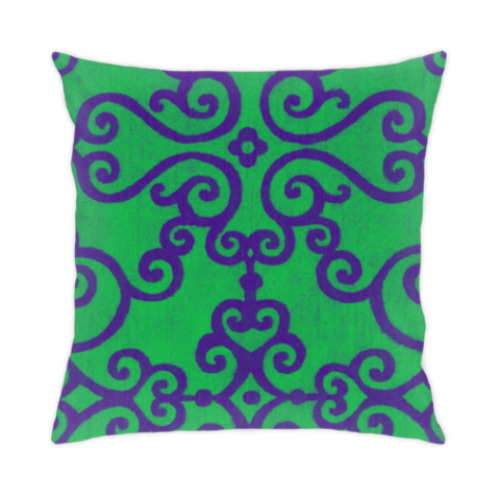 Подушка с принтом Фиолетово-зеленое счастье