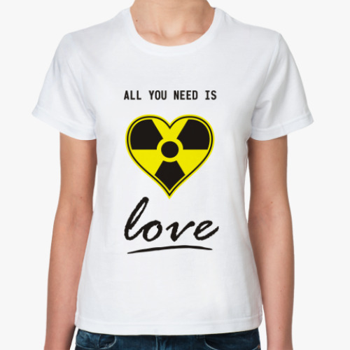 Классическая футболка 'Радиактивное сердце'