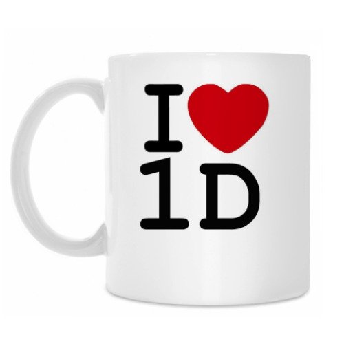 Кружка с принтом I love 1D