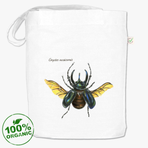 Сумка шоппер с принтом Oryctes nasicornis