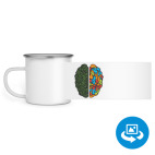 Кружка металлическая белая (круговая запечатка)