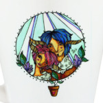 Пара с розово-голубыми волосам