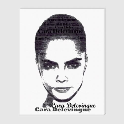Холст с принтом Cara Delevingne/Кара Делевинь