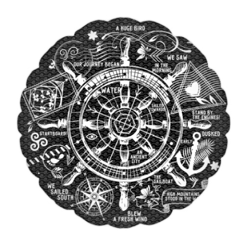 Подушка с принтом Путевые заметки последнего авантюриста