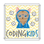 Магнит 6.5 x 6.5 см Кот Кодер