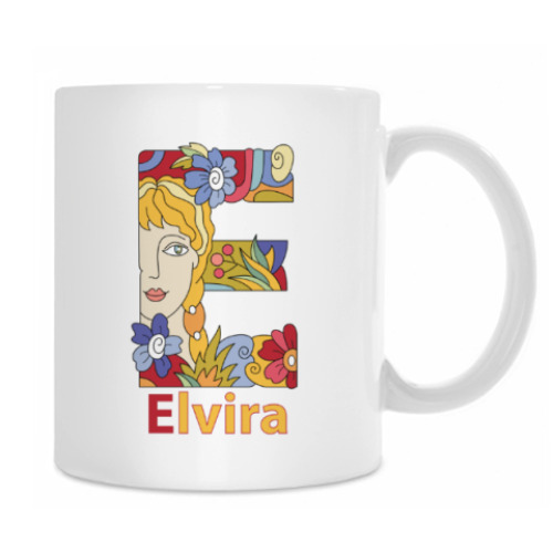 Кружка с принтом Имя девочки Elvira