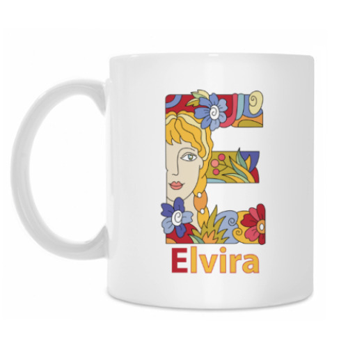 Кружка с принтом Имя девочки Elvira