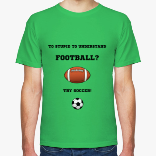 Футболка с принтом Fotball vs Soccer