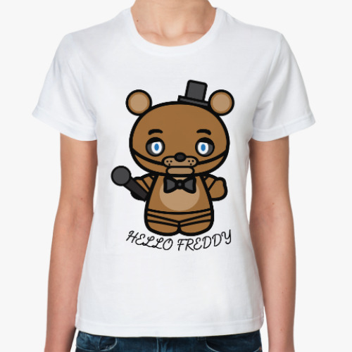 Классическая футболка с принтом Пять ночей у Фредди