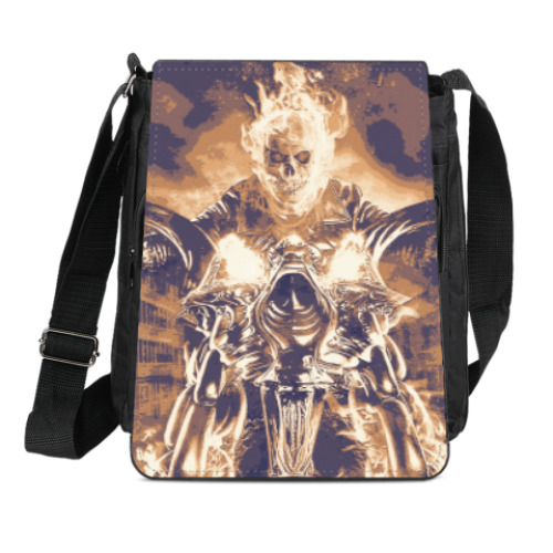 Сумка-планшет с принтом Призрачный гонщик