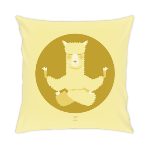Подушка с принтом Animal Zen: A is for Alpaca